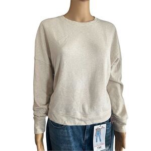 Fabletics Women's Crew Neck Sweatshirt Beige Size M Casual Long Sleeve